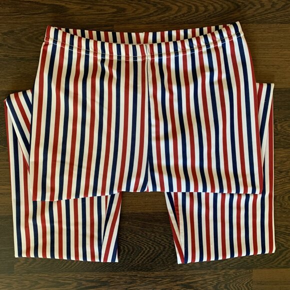 Size Large High Rise American Apparel Leggings - Red, White, and Blue - Picture 3 of 9